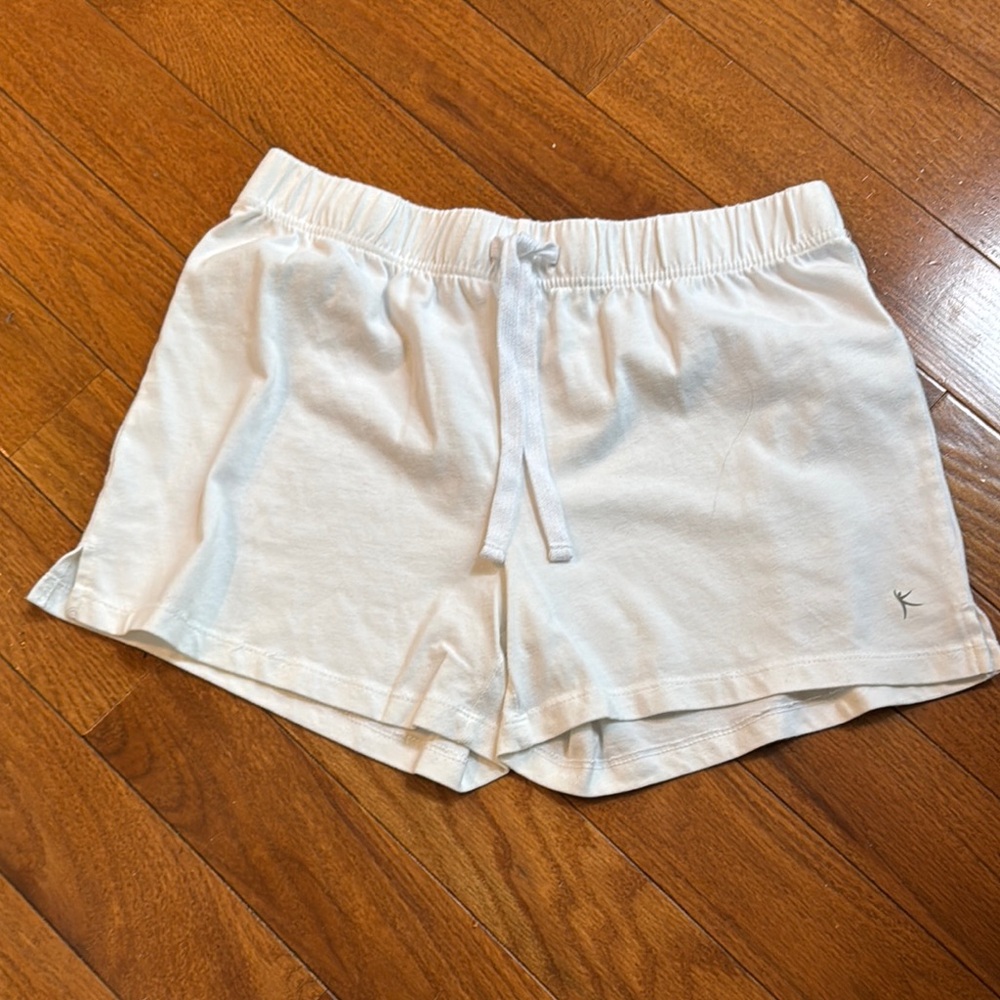 Danskin White Athletic Shorts Elastic Waistband Lightweight